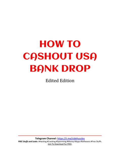 The techniques include adding new payees and finding drop accounts (see further below). . How to cashout bank drop